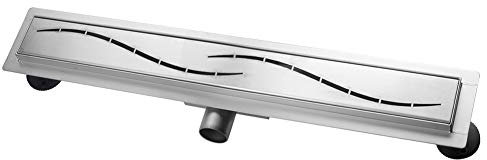 SIENOC Caniveau pour Douche,80cm,Caniveau de Douche en Acier Inox Siphon Sol d'évacuation à Carreler pour Salle de Bain,avec appareil désodorisant et filtre à cheveux