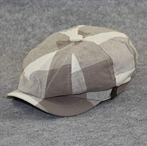 Maozim Ballonmütze, für Frühling und Sommer, Kappe aus Baumwolle und Leinen, für Herren, Freizeit, modisch, Malerhut, achteckige Mütze, Zeitungsjungenmütze, weiß, XXXXL extra large 60-63cm