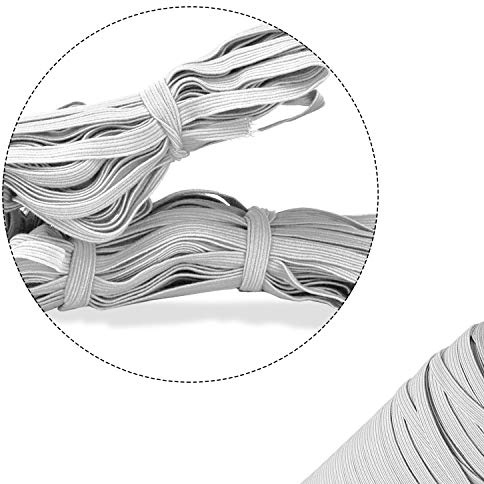 Cordón Elástico Blanco de 5 mm | Banda Plana de 10 Metros | Cuerda para Costura, Tejer, Artes y Manualidades, Ropa, Proyectos de Bricolaje