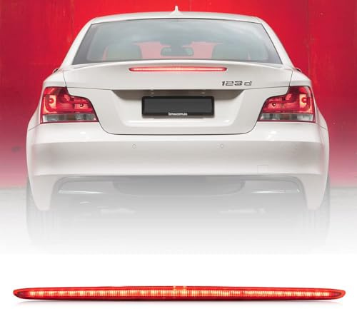 NSLUMO dritte LED-Bremsleuchte mit rotem Glas für B/MW 1 Series E82 E88 | 2007-2013 Coupé/Cabrio, hochgesetzt, SMD LED, 3X heller, ohne Bordcomputerfehler, Plug&Play, OEM 63257164978, 1PCS