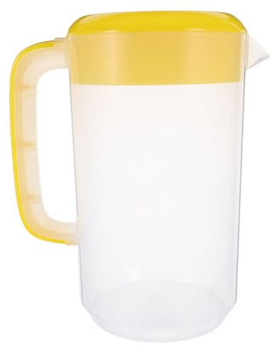 Housoutil 4L Large Plastic Water Pitcher Jug with Lid and Scale | Plastic Beverage Pitcher for Home Cocktails Cafe Juice Iced Milk Tea Store, for BBQ's, Party, Camping & Everyday Use