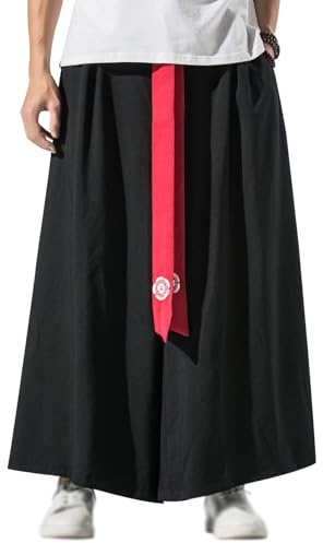 GURUNVANI Herren Hose mit weitem Bein, japanische Yogahose, Hip Hop Baggy Hose