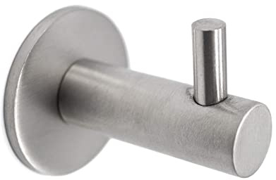 K&L Wall Art Edelstahl Kleiderhaken 1x Silber Garderobenhaken Flur Handtuchhalter Badezimmer Haken zum Bohren Küche (Wandhaken Heka 35x42mm)
