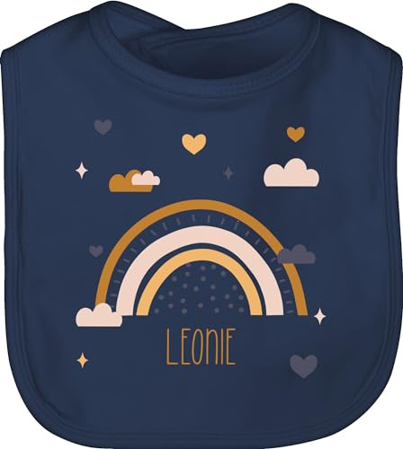 Geschenk mit Namen personalisiert by Shirtracer - Baby Lätzchen - Boho Regenbogen Rainbow