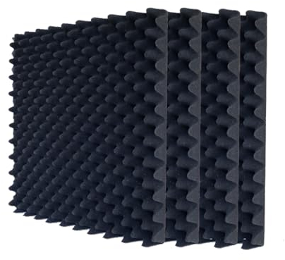 24PCS Akustikschaumstoff Selbstklebend, Schallschutz wand im musikstudio für Premium Akustik oder Schalldämmung und Akustikverbesserung(50x50x3cm/19.6x19.6x1.1,Black)