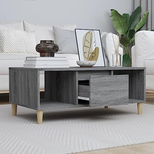 BUKSCYJS Wohnzimmertisch Klein,Truhentisch Couchtischcouchtisch Grau Sonoma 90x50x36,5 cm Holzwerkstoffgeeignet FüR Wohnzimmer, Neben Dem Sofa, Arbeitszimmer, Konferenzraum