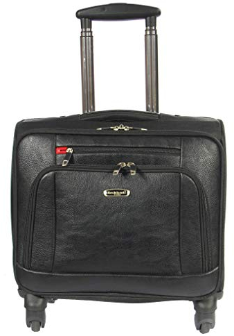 House of Luggage Pilotenkoffer auf Rollen Business Organizer Trolley Kabine Bürotasche Austin, Schwarz , L, Pilotenkoffer