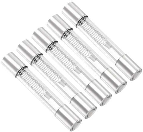 QUARKZMAN Fusibile a Microonde da 0,75A 5kv x 5 Pezzi, Tubo in Vetro di Protezione Universale per Sostituzione Forno a Microonde, [Tono Argento]