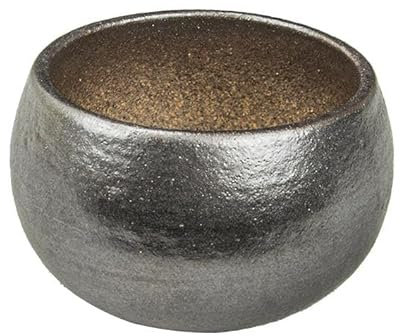 Vaso per bonsai Giapponese Morrisan rotondo in gres sabbiato 6,5x6,5x4,5 cm - B06-23