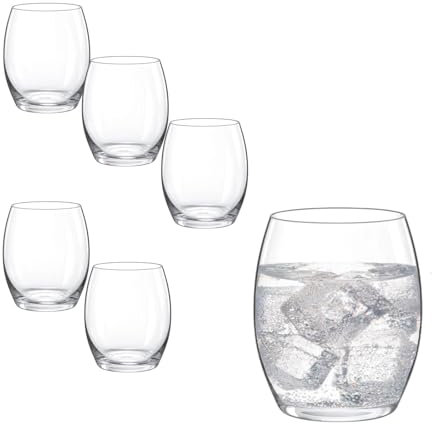 Rona Wasserglas Saftglas klein 350ml, Mineralwasser Glas 6er Set, Saftglas aus bleifreiem Kristallglas