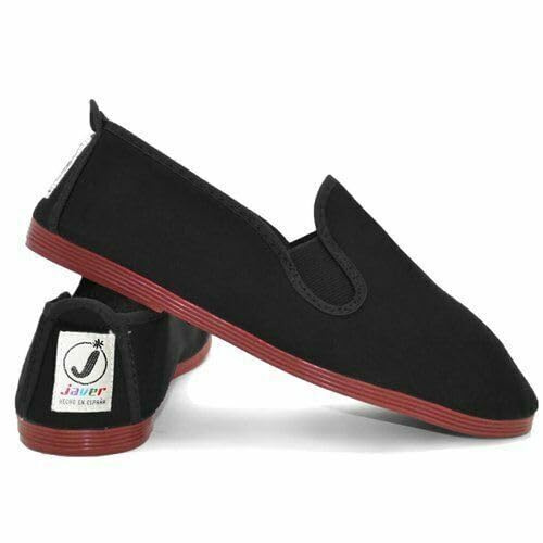 Ladies Women's JAVER Flossy Style Plimsolls Espadrilles Flat Shoes NEW (Black, UK Footwear Size System, Adult, Women, Numeric, Medium, 7)