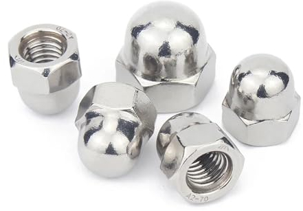 5/100 Stück 304 A2-70 Edelstahl Sechskantkopf-Hutmutter M3 M4 M5 M6 M8 M10 M12 M14 M16 Kappe Dekorative Abdeckung Halbkreis-Kuppelmuttern(20pcs M8)