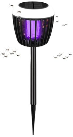 LYEAA Tueur d'insectes et de Mouches Piège à Mouches Solaire Lampe de Camping Éclairage à 360 ° Piège à Mouches Insect Zapper pour la Maison intérieure extérieure et Le Camping