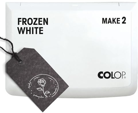 COLOP Make 2 Series Premium Ink Stamp Pad – Medium 2.75 x 4.25 Water-Based & Acid-Free Non-Toxic Ink for Rubber Stamps, Crafting, and Scrapbooking – Frozen White