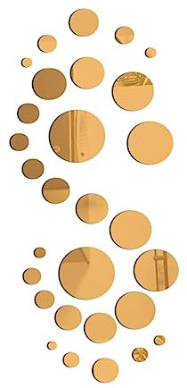 STOBAZA 58stücke Teiliges Gold Acryl Spiegel Wandaufkleber Selbstklebende Art Wanddekoration Für Schlafzimmer Wohnzimmer Und Mehr Geeignet Für Glatte Oberflächen
