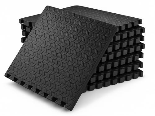 SAKUSEI Interlocking Foam Floor Tiles, 2cm Thick EVA Mats, 60x60cm, Heavy Duty Gym Flooring for Home Gym, Garage, Shed (44)