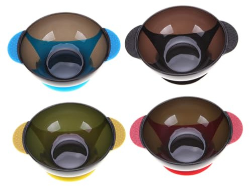 BELLIFFY Juego de 4 Cuencos para Teñir Base de Succión de Silicona