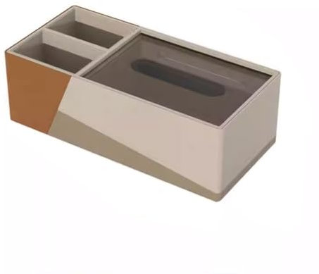 Kosmetiktücher Box Multifunktionale Taschentuchbox, rechteckig, Kosmetiktuchspender aus PU-Leder, Boxhalter, Couchtisch, Fernbedienungs-Organizer für Esszimmer Badezimmer Schlafzimmer(Orange)