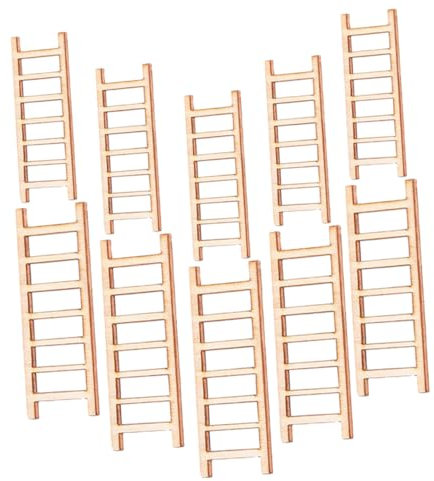 NUOBESTY 40pcs Miniature Wooden Landscape Ladders for Mini House Decor Photography Props Stair Ladders Decorating