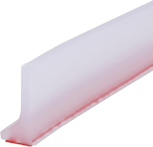 Schwallschutzleiste Dusche Selbstklebend, Duschdichtung Schwallschutz, Duschwasserstop für rahmenlose Duschtür, TPE Duschschwelle Wassersperre Dusch Boden für Bad und Küche (Durchsichtig, 2M)