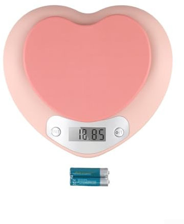 Balance de cuisine électronique rose en forme de cœur 5 kg avec écran LCD précis et fonction tare Design compact