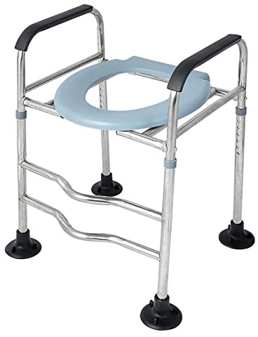 XSMYdpuk Nachtstuhl, mit Armlehnen, mit rutschfestem, höhenverstellbarem Toilettenstuhl für Erwachsene, Toilettenstuhl für die häusliche Pflege für Senioren, Behinderte, Schwangere, 150 kg (Farbe: O-