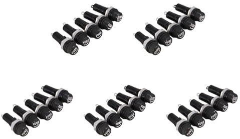 Booso 25Pcs AC 125V 15A 6 X 30 mm Plattenmontage Sicherungshalter