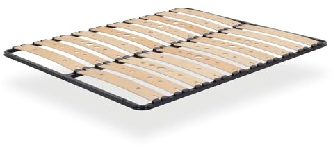 i-flair Lattenrost Austen 160x200 cm – Stabiler Lattenrahmen mit Metallrahmen & perforierten Holzlatten aus Birkenholz für optimale Belüftung – einfache Montage – Modell IF17