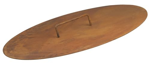 BBQ-Toro Feuerschalen Deckel für Ø 60 cm Feuerschalen | Rostoptik | Abdeckung für Feuerschale | Abdeckplatte mit Griff, Feuerschalendeckel, Deckel für Feuerschale