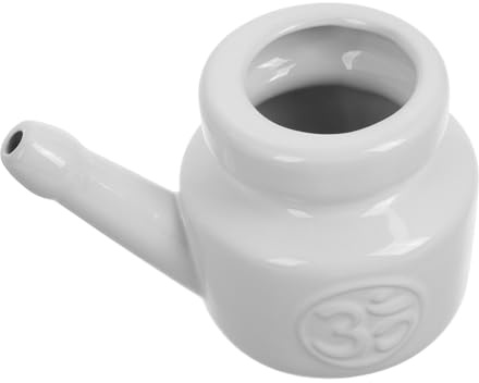 Blanco Limpiador Nasal de Cerámica 350ml para Lavado Nasal | Limpieza Nasal Adulto, para Enjuague Nasal en Yoga y Cambios Estacionales, Uso Suave y Completo