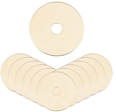 SUPERFINDINGS 12 Stück Schlichte Runde Unterlegscheiben Aus Messing Für Die Rückplatte 3cm Klassische Möbeldekoration Dichtung Flaches Hardware Zubehör Für Kastengriffe Knöpfe Möbelschränke Golden