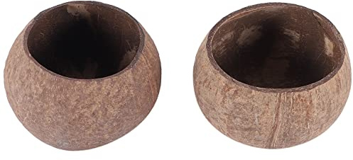 DHYAWUER peut Bougie Bol de Coquille de Coco, Coquille de Noix de Coco, Bol en Bois de Coco, Bol de Décoration Créative Bol de Rangement