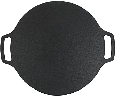 Holigie Korean BBQ Grill Pan Panna non bastonato a gas rotondo a doppia maniglia a pianta da esterno (36cm)