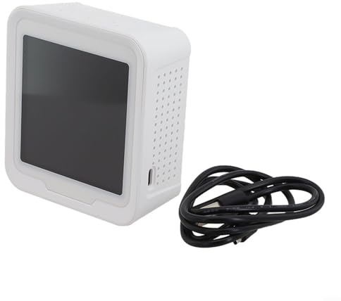 Sandyseptember Tester digitale della qualità dell'aria, misuratore multifunzionale di temperatura e umidità per casa, ufficio, scuola (bianco)
