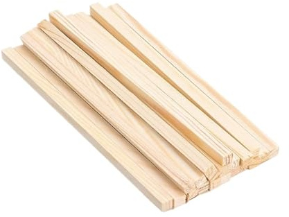 LSNNMU Clavijas De Madera 20 Varillas cuadradas de Madera de Pino, espigas de Madera for Manualidades, construcción, maquetas y carpintería.(150x6mm)