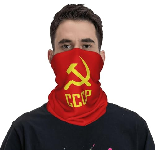 GTTDFASJ Multifunktionstuch Hammer und Sichel CCCP Sowjetunion Wappen Bandana Halsschutz Bedruckter Wickelschal Kopfbedeckung Reiten Für Männer Frauen Winddicht
