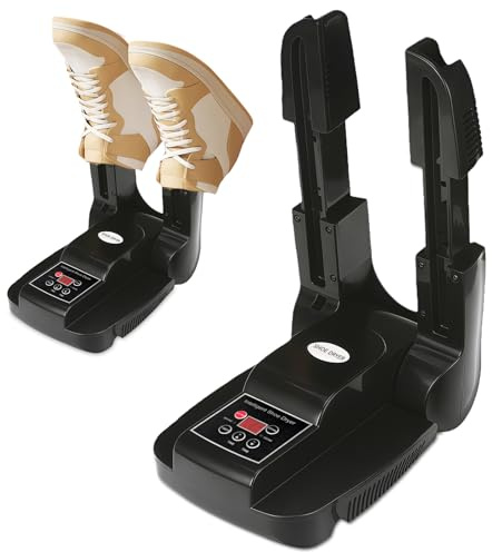 flintronic Secador de Zapatos Eléctrico Secador, Antibacteriano Calentador Eléctrico Temporizador, Plegable para Guantes, Zapatos, Fútbol, Calcetines (Negro)