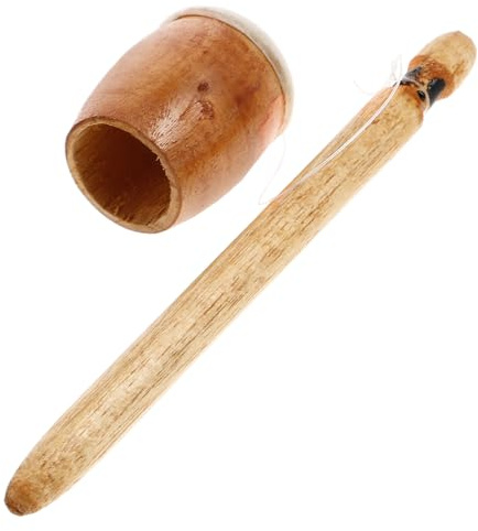 UPKOCH Grenouille en Bois Naturel Instrument de Percussion Guiro Maillet en Bois Sonore Éducatif pour Garçon et Filles et Adultes Accessoire Musical Artisanal pour Apprentissage et Jeu