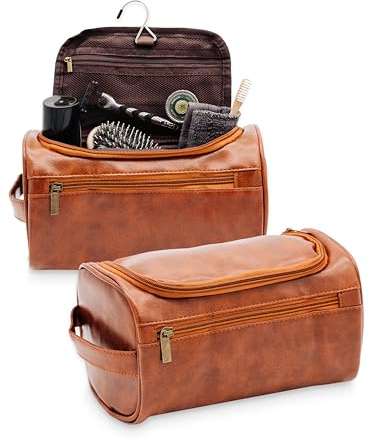 Abenteuernah Kulturtasche Design personalisiert, Kulturbeutel für Männer mit Namen, Geschenke für Papa Vatertag, Necessaire Leder (ohne Logo)