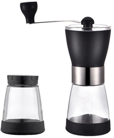 CLISPEED Molinillo Manual de Café Manivela Molinillo de Muelas para Frijoles Molino de Café Portátil de Vidrio Tarro Hermético Herramienta para Hogar y Viaje