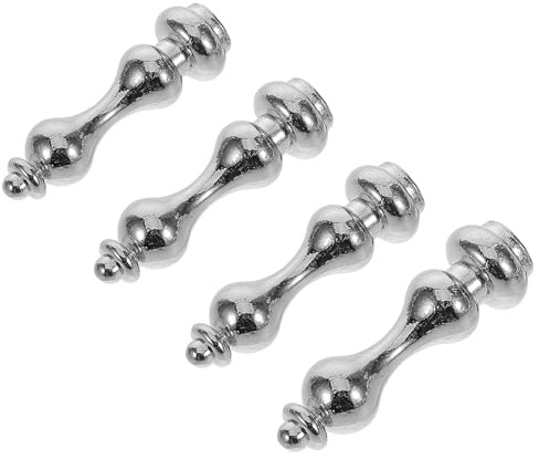 POPETPOP 4 Tapas de Poste Metálicas para Barandilla de Vidrio de Muebles, Conector de Extremo para Gabinetes y Carros, Accesorio Versátil para Organización y Soporte en Vinotecas y