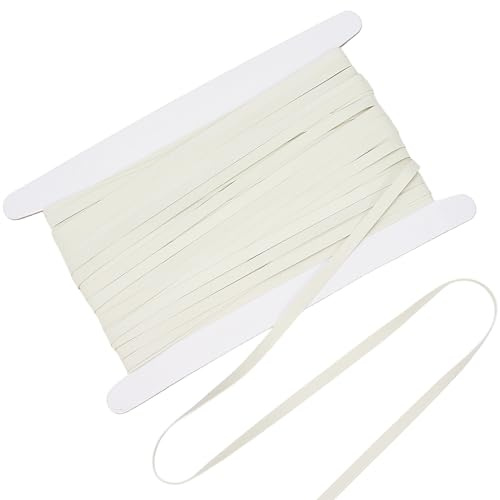 letsinstyle Banda Elástica de Goma para Trajes de Baño de 30 Yarda, Banda Elástica de Goma para Natación de 6mm de Ancho, Cordón Plano Elástico Blanco para Coser Cinturillas de Ropa