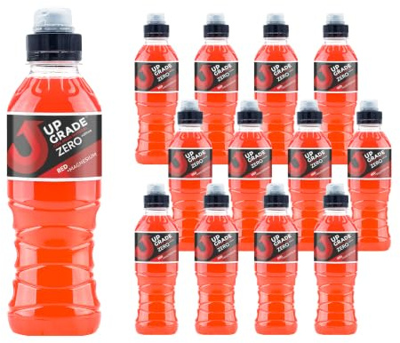 Upgrade Zero Red Isotónico Magnesio 12 X 0,5L | Bebida Deportiva Sin Azúcar | Bebida refrescante sabor naranja sanguina con agua mineral. Tapón Push&Pull ideal para entrenamientos y días activos.
