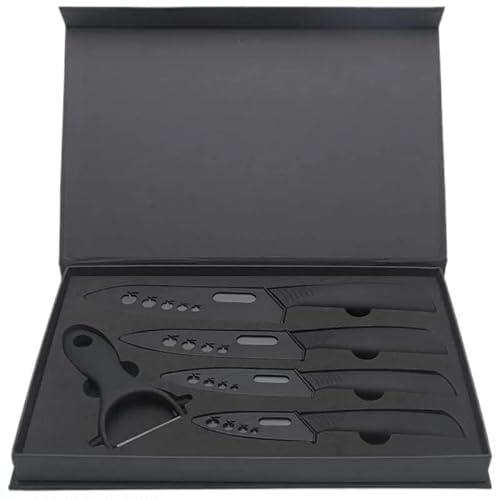 Welikekitchen Set di 5 coltelli in ceramica, lama di alta qualità, manico ergonomico, antiruggine, ideale per cuochi amatoriali e professionisti