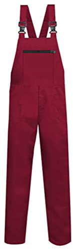 Oanviso Overalls für Herren Latzhose Strampler Slim Fit Hose mit Taschen Arbeitshose Männer Workwear Lange Arbeitslatzhose Hochwertig Overall Cargo Einfarbig Freizeit B Rot M