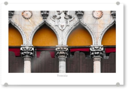 artboxONE Acrylglasbild 120x80 cm Reise Fensterbögen in Venedig Bild hinter Acrylglas - Bild venedig Italia Italien