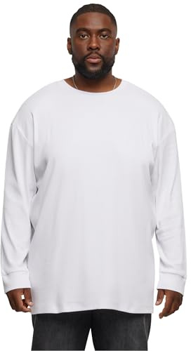 Urban Classics T-Shirt à Manches Longues en Maille côtelée Bio pour Homme, Blanc, S