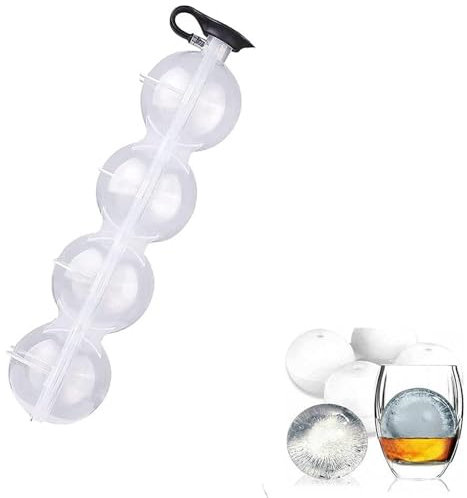 Ice Ball Mold 4 Hole Ice Hockey Round Ice Hockey Mold Juice Four Hole Ice Box Ice Ball Mold for Whiskey Ice Cube Mold for Family Party Bars Cocktails Juice