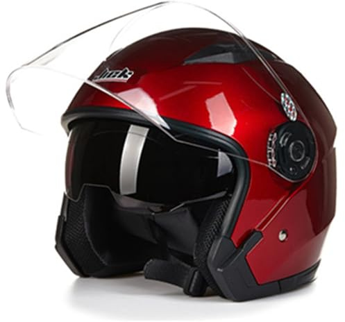 Jethelm mit Visier ECE/DOT Zertifiziert, Roller Helm Mopedhelm Ideal Für Motoroller,Herren und Damen | Komfortabler Motorradhelm, Roller Helm Fashionhelm,Jet Helm mit Sonnenblende