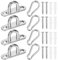 Swpeet Lot de 24 crochets à vis ovales M8 en acier inoxydable de qualité supérieure avec crochets à œillets, mousqueton, vis avec tube d'extension en plastique, crochet de plafond pour activités